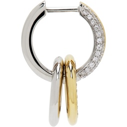 White Gold & Gold Double Hoop Single Earring 241590F009001