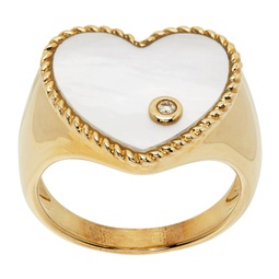 Gold Chevaliere Coeur Ring 241590F011034