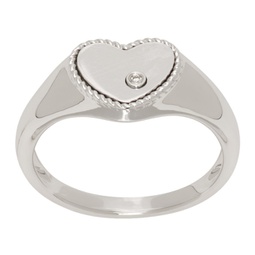 White Gold Baby Chevaliere Coeur Ring 231590F024004