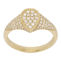 Gold Diamond Baby Chevaliere Poire Ring 232590F024008