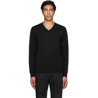Black Wool V Neck Sweater 212263M206000