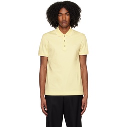 Yellow Embroidered Polo 231142M212033