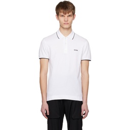 White Embroidered Polo 231142M212028