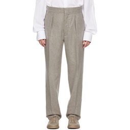 Gray Pleated Trousers 232142F087001