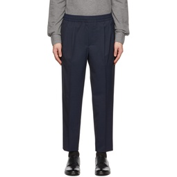 Navy Wool Trousers 222142M191005