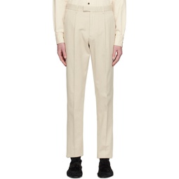 Off White Pleated Trousers 231142M191005