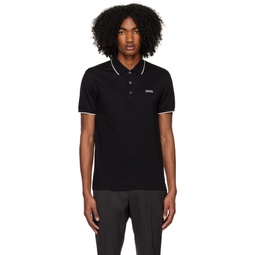 Black Embroidered Polo 231142M212027