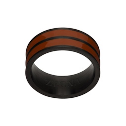 Brown   Black Signifier Ring 231142M147003