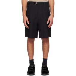 Black Belted Shorts 241142M193007
