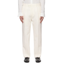 Off White Pleated Trousers 241142M191011