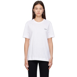 White Embroidered T-Shirt 231142F110001