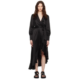 Black Wrap Midi Dress 241191F054004