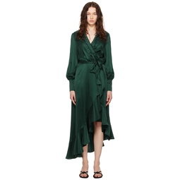 Green Wrap Midi Dress 241191F054003