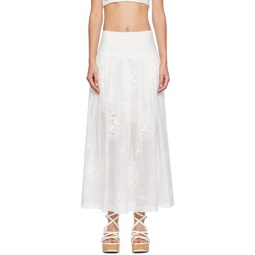 White Alight Midi Skirt 241191F092000