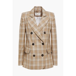 Double-breasted checked wool blazer