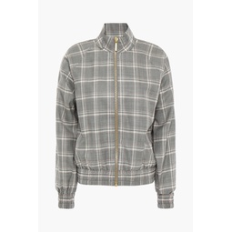 Checked wool bomber jacket