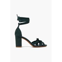 Bow-detailed suede sandals