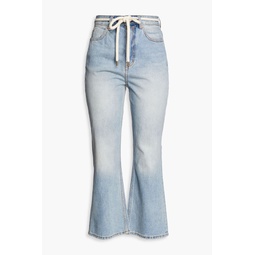 Faded high-rise kick-flare jeans