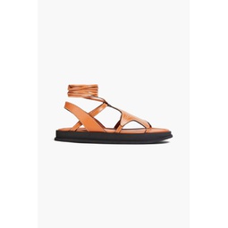 Topstitched leather sandals