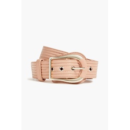 Quilted leather belt