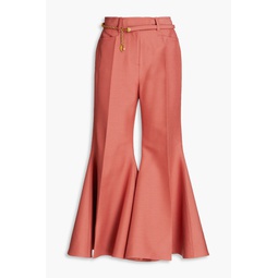 Cropped wool-blend flared pants