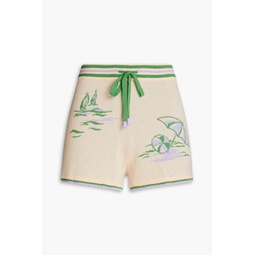 Jacquard-knit cotton shorts