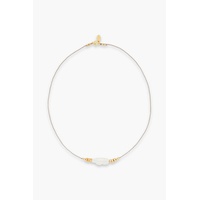 Gold-tone, faux pearl and cord necklace