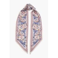 Floral-print cotton and silk-blend scarf