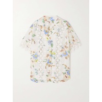 ZIMMERMANN Guipure lace-trimmed floral-print ramie shirt