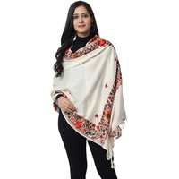 Zamour Kashmiri Embroidery Indian Shawl Stole Scarf Wrap for Wedding Parties Bridesmaid Full Size Stole