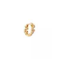 Collage Goldtone & Cubic Zirconia Single Huggie Hoop Earring