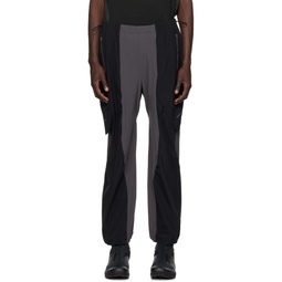 Black   Gray Paneled Lounge Pants 231697M190002