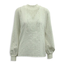 Maje Lace Blouse In White Cotton