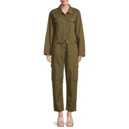 Belted Straight Leg Utility Jumpsuit