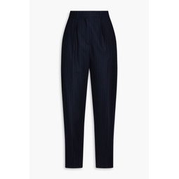 Pinstriped wool and cashmere-blend tapered pants