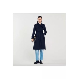 Trench Coat With Pleated Inset