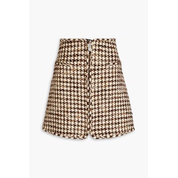Gena houndstooth boucle-tweed mini skirt