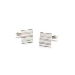 Square Mother-of-Pearl Stripe Cuff Links