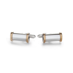 14k Gold and Silver Bar Cuff Links