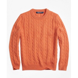 Boys Cashmere Cable Crewneck Sweater