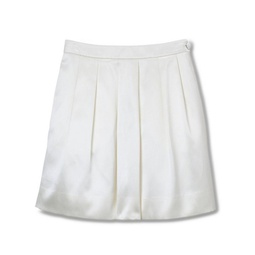 Girls Solid Silk Cotton Satin Skirt