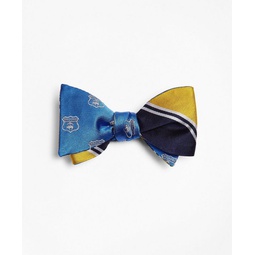 Crest with Stripe Reversible Bow Tie