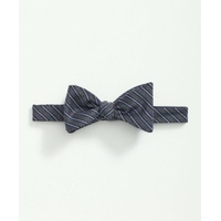 Wool Silk Mini Framed Striped Bow Tie