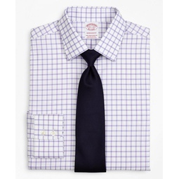 Stretch Madison Relaxed-Fit Dress Shirt, Non-Iron Twill Ainsley Collar Grid Check