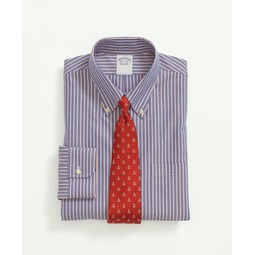 Stretch Supima Cotton Non-Iron Pinpoint Oxford Button-Down Collar, Outline Stripe Dress Shirt