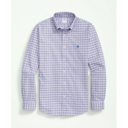 Stretch Cotton Non-Iron Oxford Polo Button Down Collar, Tattersall Shirt
