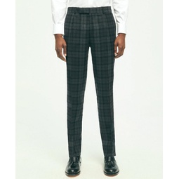 Slim Fit Stretch Wool Checked Dress Pants