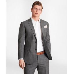 Brooks Brothers Milano-Fit Windowpane Wool Suit Jacket