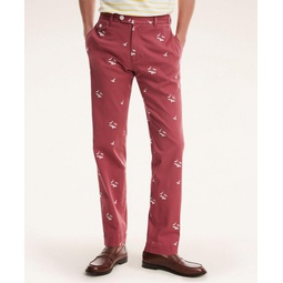 Milano Slim-Fit Stretch Cotton Seagull Embroidered Chinos