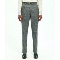 Stretch Cotton Checked Flannel Pleat-Front Pants